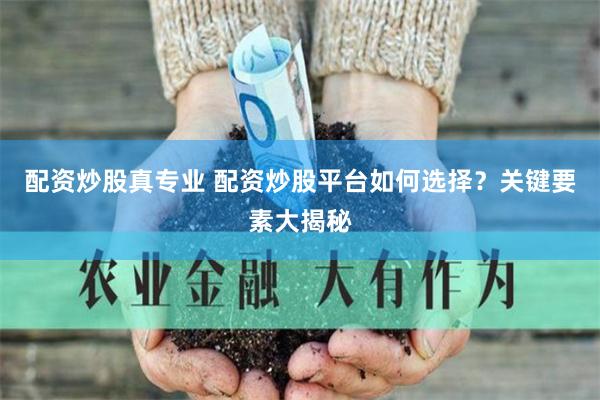 配资炒股真专业 配资炒股平台如何选择？关键要素大揭秘